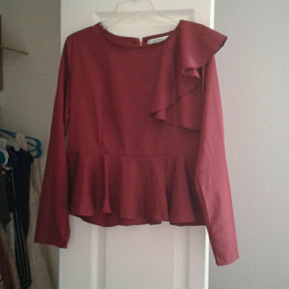 Red Peplum Blouse